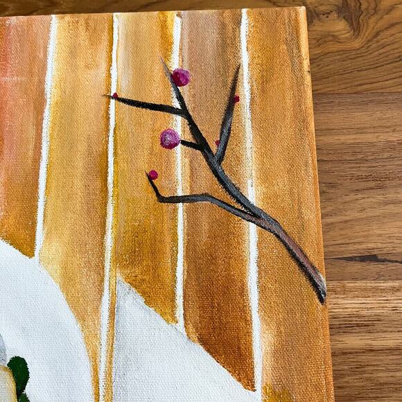 Acrylic Canvas Paintings Breakfast Eggs Sunny Side‎ Set of 2 12X12 Hand Painting - Picture 6 of 12